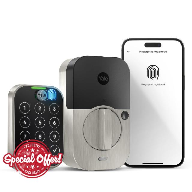 Yale Assure Lock 2 Touch (New) - Fingerprint Key-Free Door Lock in Satin Nickel - Unlock with Your Code or Your Fingerprint - YRD450-F-BLE-619 - No Wi-Fi