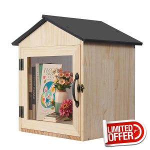 Outdoor Library Box Literature Exchange Box Book Storage Books Little Wood Cabinet for DIY