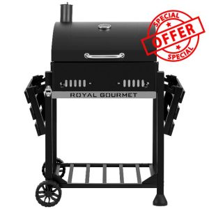 Royal Gourmet CD1824ET 24-Inch Movable Charcoal Grill with Foldable Side Tables