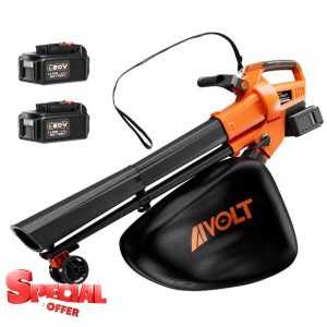 AIVOLT Cordless Leaf Vacuum Blower Mulcher with Battery and Charger