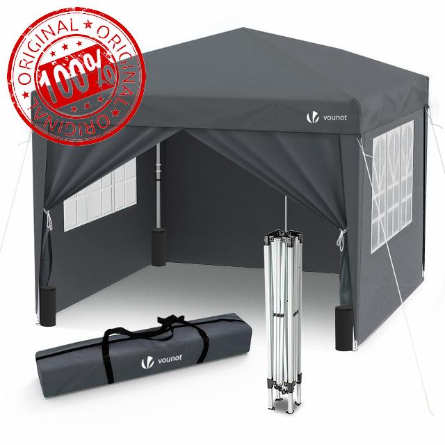 VOUNOT 3m x 3m Pop Up Gazebo with Sides & 4 Weight Bags & Carry Bag