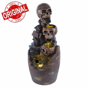 31.5'' Outdoor Water Fountain Floor-Standing Modern Fountain Skull Style Waterfall Fountain Outdoor Waterfall Fountain Decor for Porch
