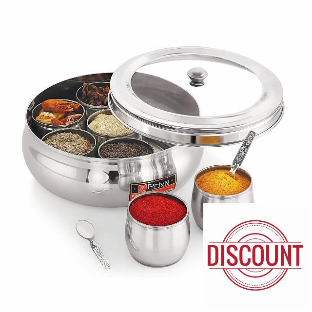stainless steel Indian spice box