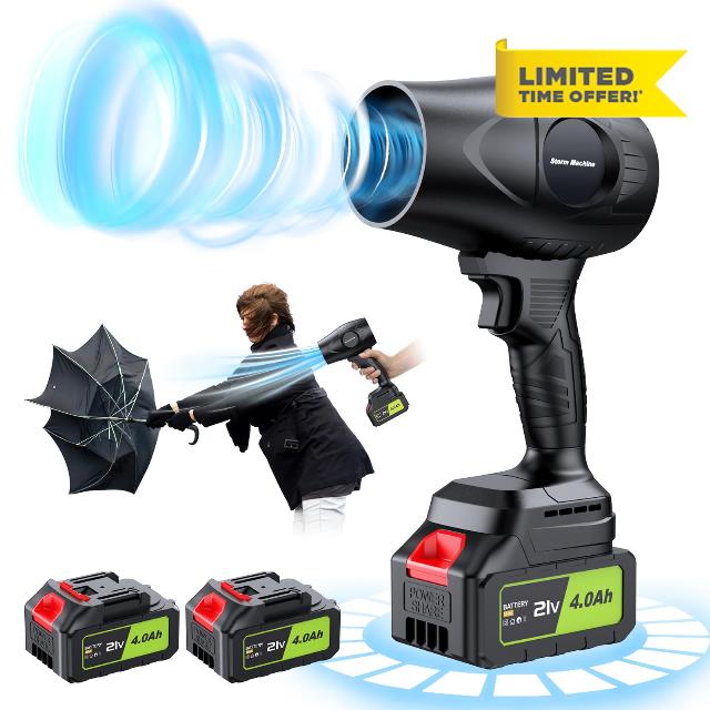 Electric-Cordless-Leaf-Blower - 300000RPM Handheld Leaf Blower - 2 X 4.0Ah Batteries and Charger Included