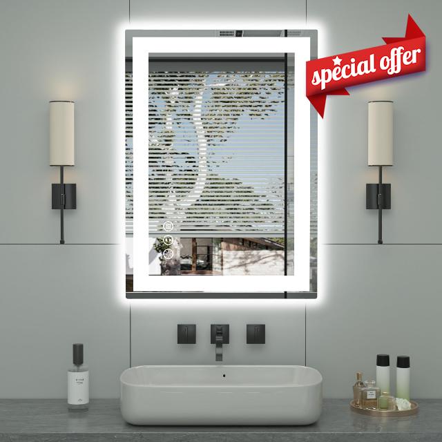 20"x 28" LED Bathroom Mirror with Front and Backlight