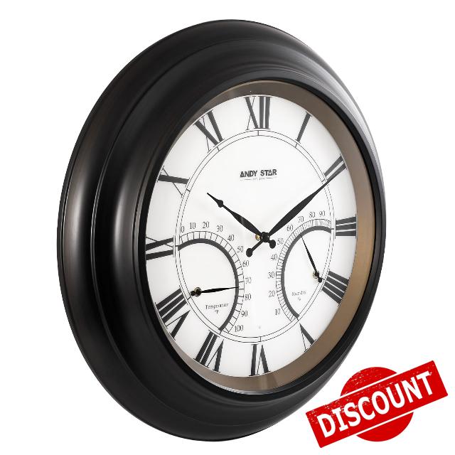 ANDY STAR 24 Inch Outdoor Clocks Waterproof