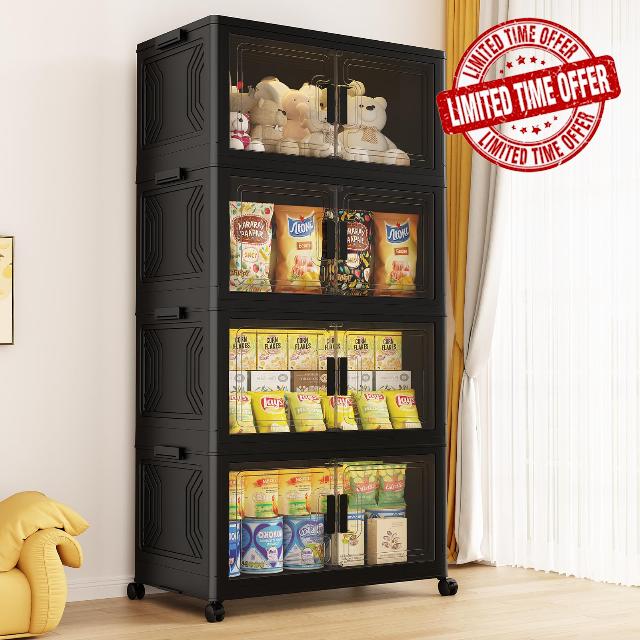 120GAL Stackable Storage Bins with Wheels and Lid