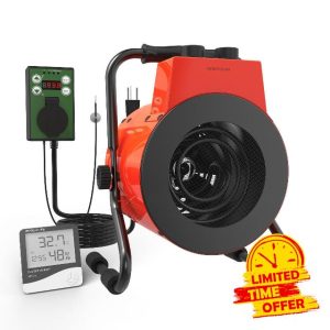 Greenhouse Heater with Digital Thermostat & Hygrometer