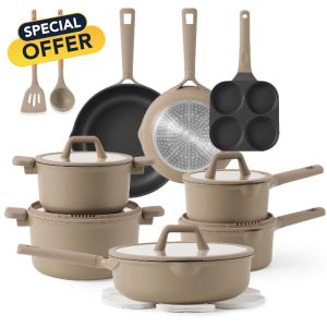 CAROTE 19pcs Nonstick Cookware Set