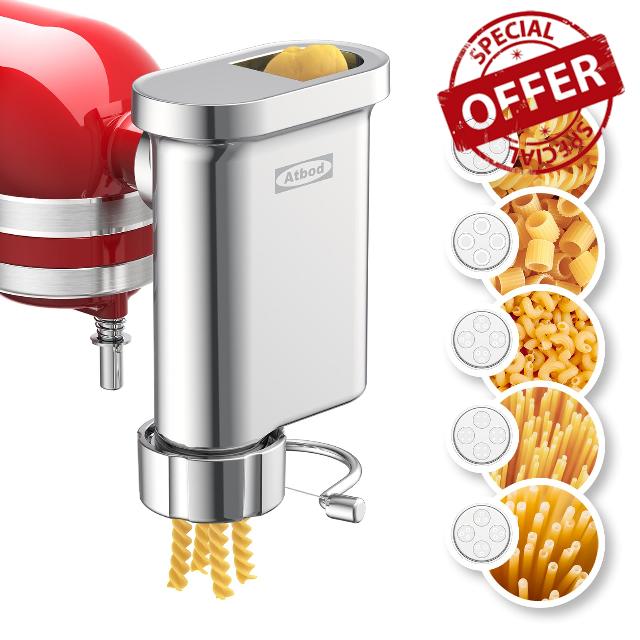 Metal Gourmet Pasta Press Attachment for Kitchenaid Stand Mixer