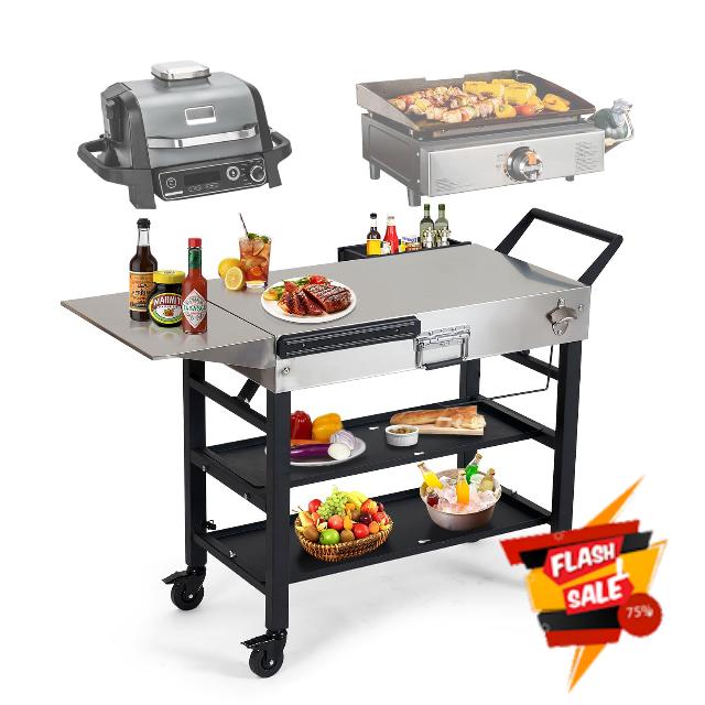 304 Stainless Steel Portable Outdoor Grill Cart