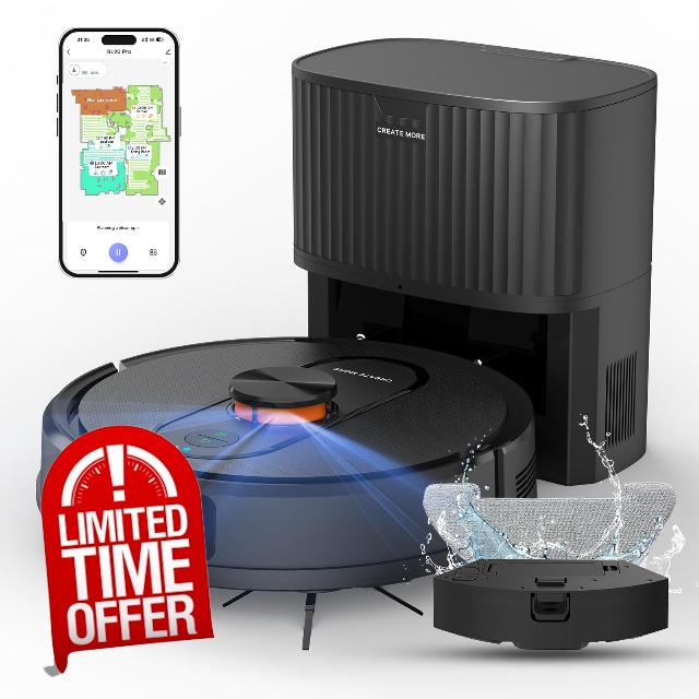 Robot Vacuum and Mop with Self-Emptying