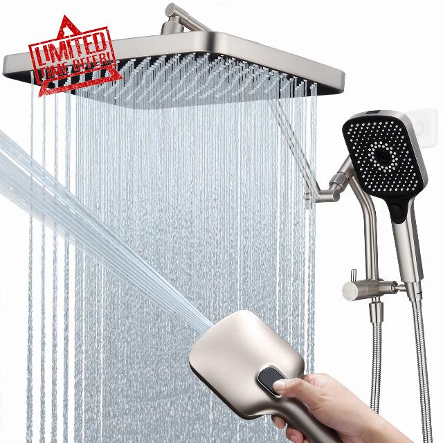 13-Inch Shower Heads with Multi-Function Handheld Sprayer Combo