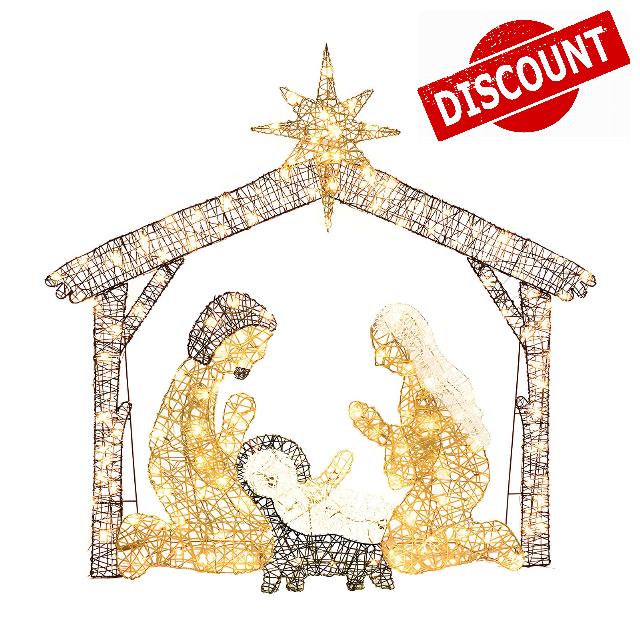 6FT Lighted Christmas Nativity Scene Outdoor with 165 Lights