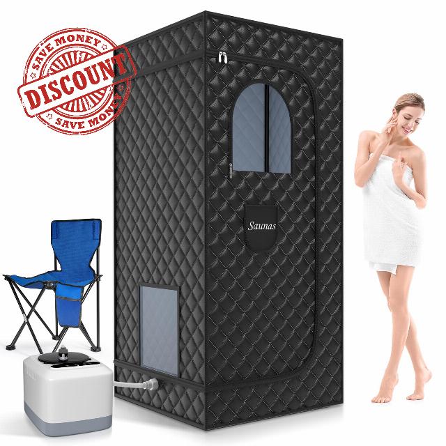 Portable Sauna Box for Home Steam Sauna Indoor Foldable Sauna Tent Personal Full Body Spa with 3L 110V 1200W Steamer