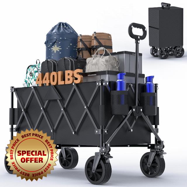 440lbs Collapsible Wagon Cart with Wheels