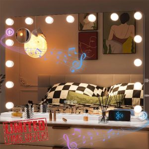 Hasipu 31" x 22" Vanity Mirror with Lights and Bluetooth Speaker