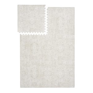 Super 1 Inch Thick Premium Quality Exercise & Baby Foam Play Mats - Expandable & Large Non-Toxic Odorless Floor Mat - 6 Tiles Spacious 6x4ft - Peel-Resistant - Pearl Beige
