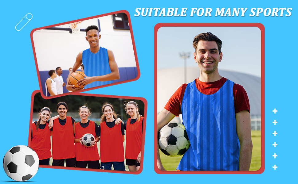 Training Mesh Bibs for Soccer Basketball Football Volleyball blue red