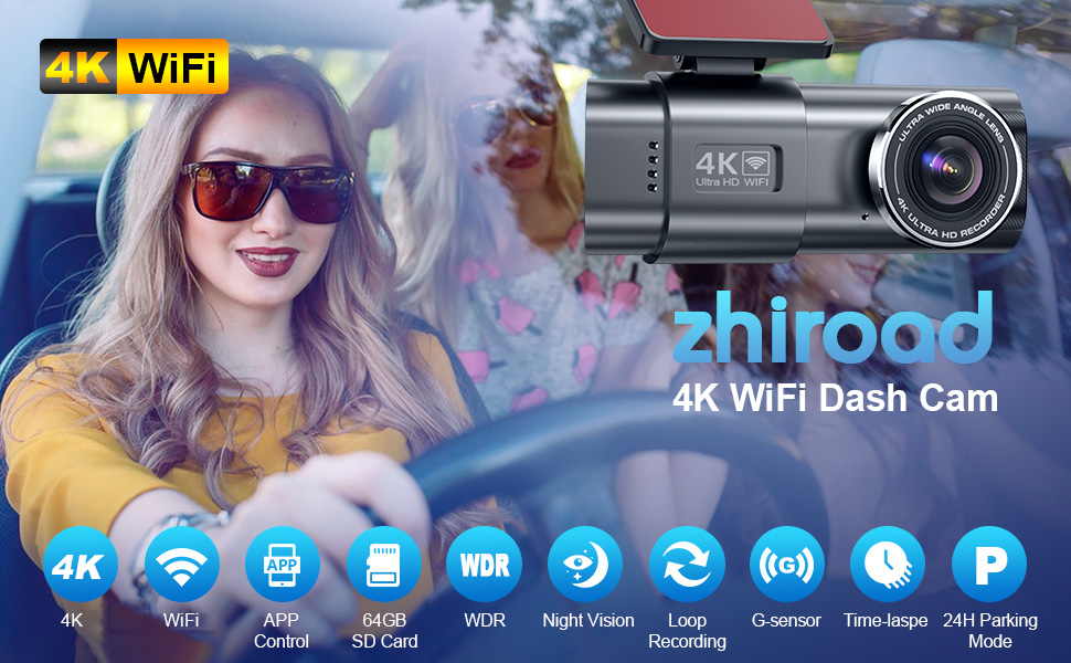 Dash Cam 4K WiFi Front Camera