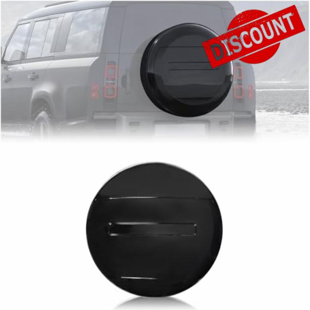 Spare Tire Cover Compatible with Land Rover Defender 90 110 130 2 Door 4 Door 2020-2025 Plastic Wheel Cover Glossy Black