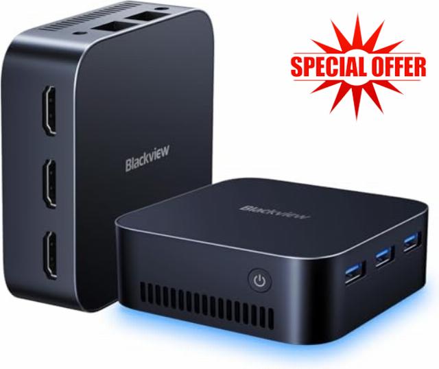 Blackview MP80 Mini PC Windows 11 16GB DDR4 RAM 1TB M.2 SSD
