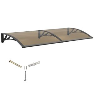 32x40 in Awnings for Doors Exterior Polycarbonate Cover Patio Door Awning UV Rain Snow Sunlight Protection Solid Sheet