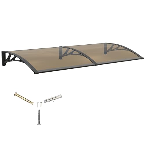 32x40 in Awnings for Doors Exterior Polycarbonate Cover Patio Door Awning UV Rain Snow Sunlight Protection Solid Sheet
