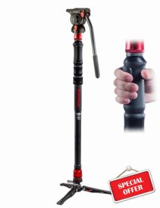 IFOOTAGE Cobra 3 Strike Monopod with Fluid Head K5S