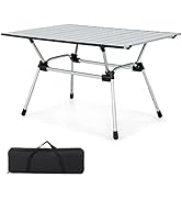 COSTWAY Camping Kitchen Table, Folding Outdoor Cooking Station with 4 Side Tables, Storage Rack, ...