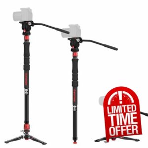 IFOOTAGE Cobra 3 Strike Monopod A150S-Ⅲ Camera Monopod with Feet&K5S Fluid Head Komodo