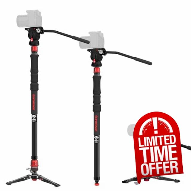 IFOOTAGE Cobra 3 Strike Monopod A150S-Ⅲ Camera Monopod with Feet&K5S Fluid Head Komodo
