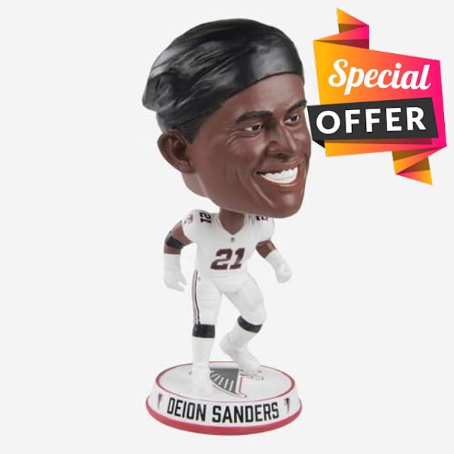 Deion Sanders Atlanta Falcons Variant Away Jersey Bighead Bobblehead NFL