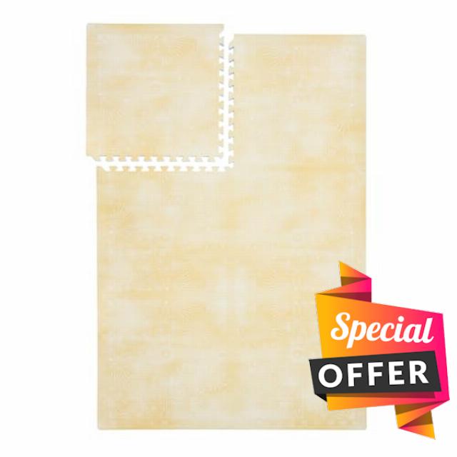 Premium Exercise & Baby Foam Play Mats - Stylish & Large Non-Toxic Odorless Floor Mat - 6 Tiles - Spacious 6ft x 4ft - Peel-Resistant Reinforced - Soft Thick
