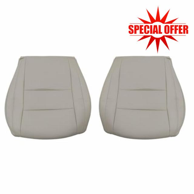 SecosAutoparts Tan Perforated Front Driver & Passenger Side Bottom Microfiber Leather Replacement Seat Covers Compatible with Jeep Grand Cherokee 2011 2012 2013 2014 2015 2016