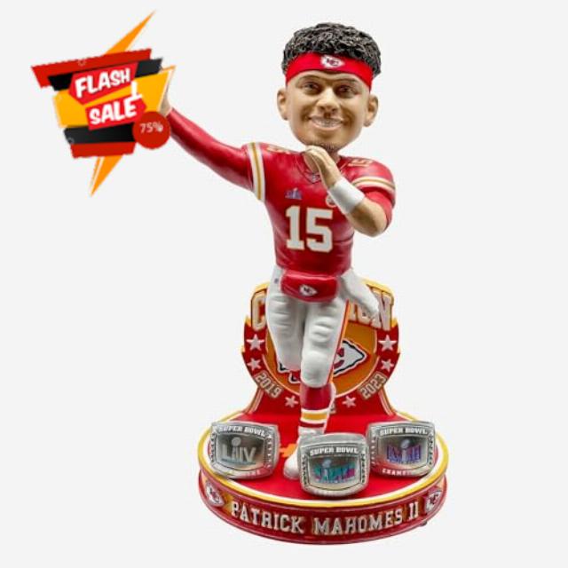 Patrick Mahomes Kansas City 3x Champions Bobblehead Chiefs