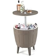 COSTWAY 110cm/3.6ft Folding Camping Table, Aluminum Portable Picnic Table with 2-Tier Open Shelve...
