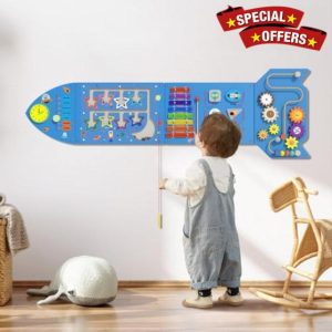 Rocket Activity Wall Busy Board Panels - Sensory Wall Panel for Kids