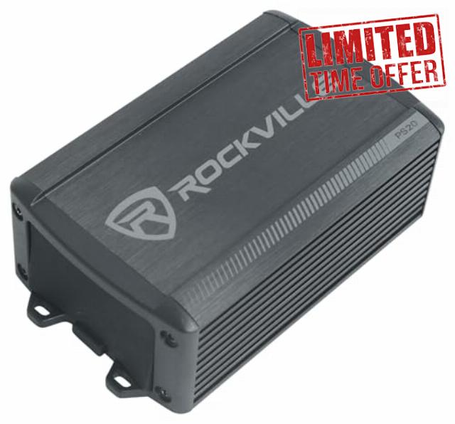 Rockville PS20 2-Channel ATV/UTV/Motorcycle Bluetooth Micro Amplifier