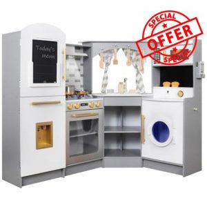 Large Wooden Corner Play Kitchen Sets with Ice Maker