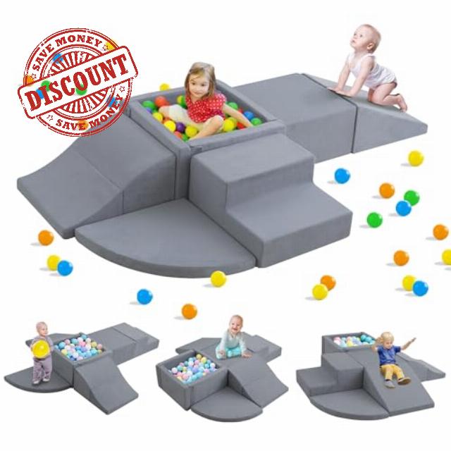 Foam Climbing Blocks with Ball Pit for Toddlers