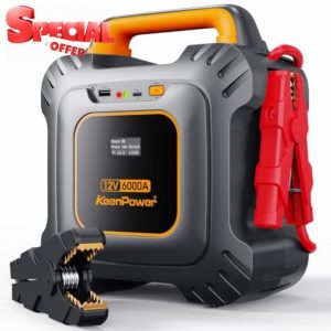 6000A Super Capacitor Jump Starter [Upgraded Clamps & Screen Version]