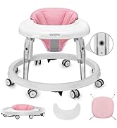 Baby Walker, Foldable Multi-Function Anti-Rollover Walker with Brake Design, 7 Level Height Adjus...