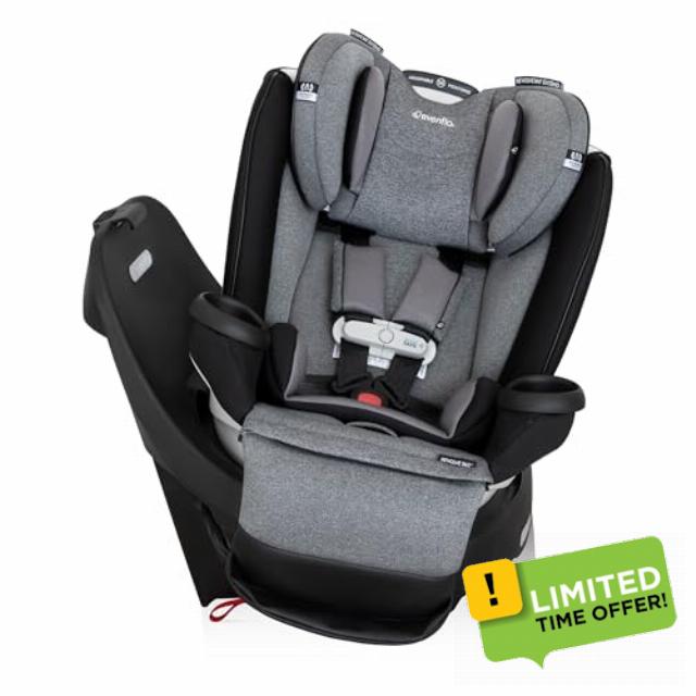Evenflo Gold Revolve360 Extend All-in-One Rotational Car Seat with SensorSafe (Moonstone Gray)