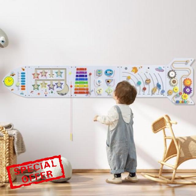 Rocket Activity Wall Busy Board Panels - Sensory Wall Panel for Kids