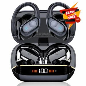 Wireless Earbuds Bluetooth 5.4 Headphones 75H Playtime Stereo Deep Bass Sports Ear Buds with Earhooks