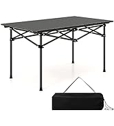COSTWAY Folding Picnic Table, 4FT Roll Up Camping Table with Storage Bag for 4-6 People, Outdoor ...