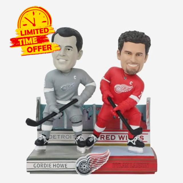 Gordie Howe & Dylan Larkin Detroit Red Wings Then And Now Bobblehead NHL