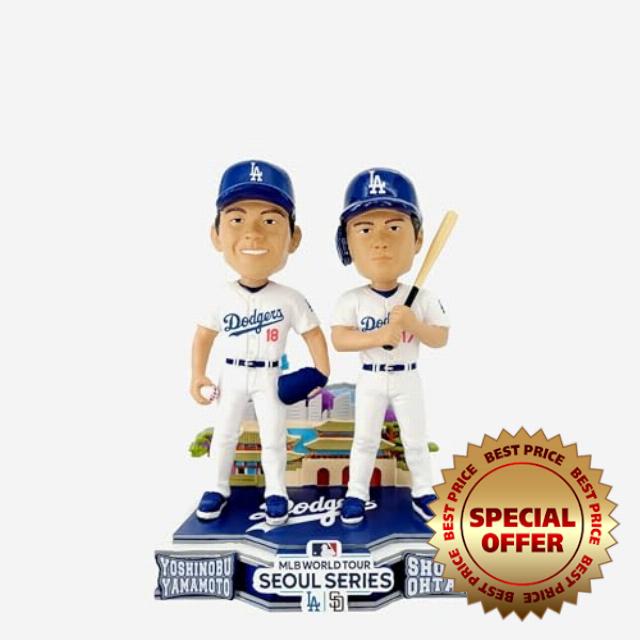 Shohei Ohtani & Yoshinobu Yamamoto Los Angeles Dodgers 2024 Seoul Series Dual Bobblehead MLB