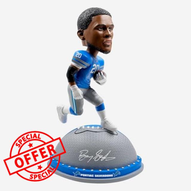 Barry Sanders Detroit Magnetic Stadium Base Bobblehead Lions Football